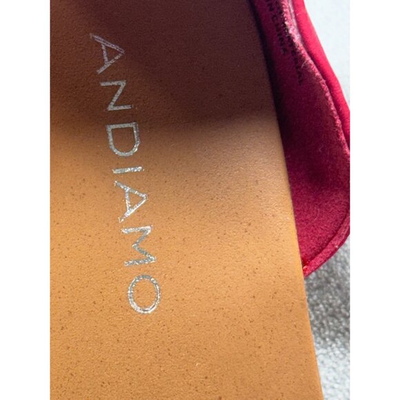 Andiamo Women's shoes 8M red strap sandels with rhinestones - Picture 6 of 16